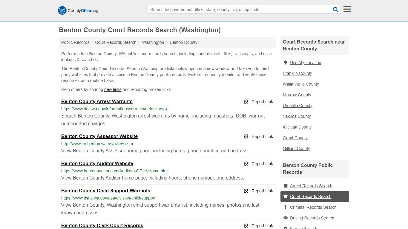 Benton County Court Records Search (Washington) - County Office